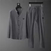 Trainingsanzug armani jogging homme sport high quality stand collar pants set dark grey